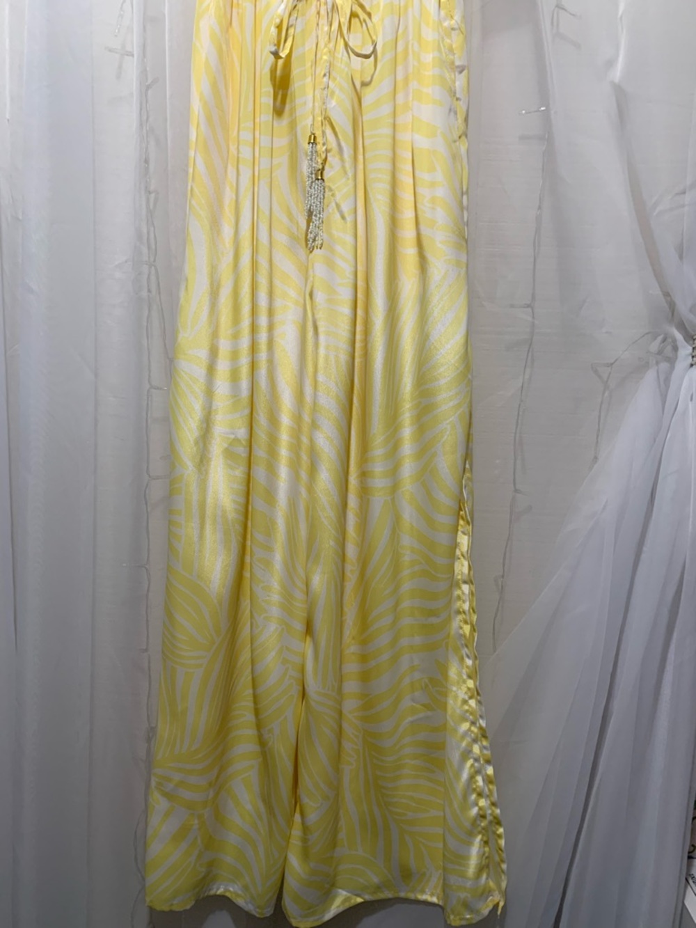 True Destinations Yellow Zebra Print Jumpsuit - Picture 2 of 9